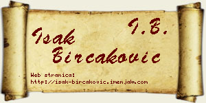 Isak Birčaković vizit kartica